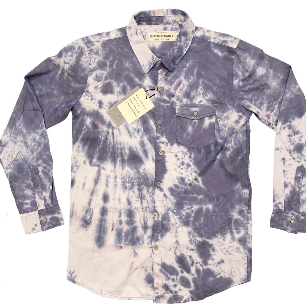 DotDotSmile boys button down long sleeve shirt size 12/14